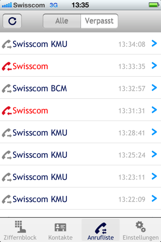Swisscom BCM screenshot 3