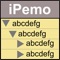 "iPemo" is an application can be organized by category and group them in a tree structure (hierarchical) multiple notes