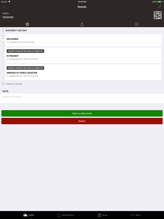 PaketQ - Track Shipments iPad PaketQ - Track Shipments iPad