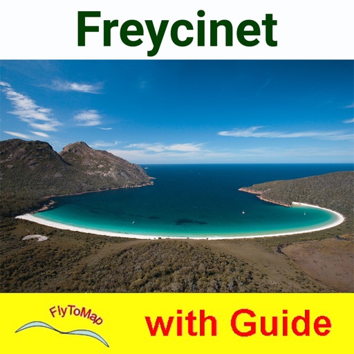 Freycinet NP GPS and outdoor map with guide icon