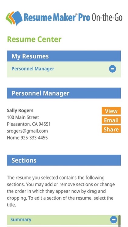 Resume Maker Pro On-the-Go