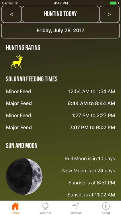 Solunar Best Hunting Times screenshot-3