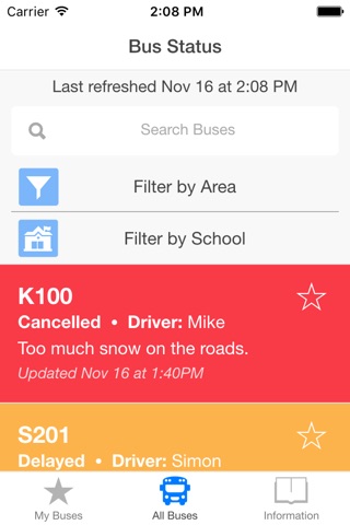 WRSD Bus Status App screenshot 2