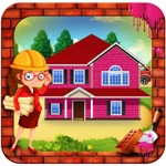 construção de casa rosa menina