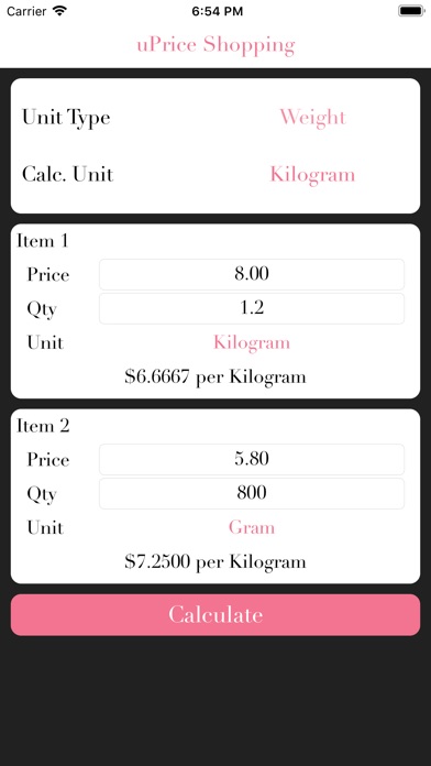 Unit Price Shopping screenshot 2