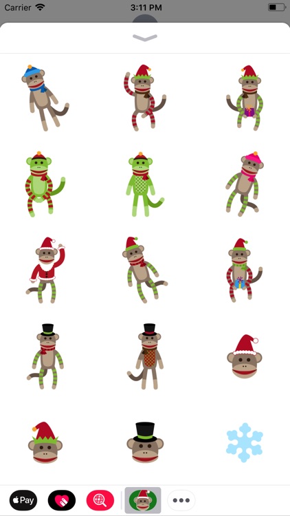 Merry Sock Monkey Stickers