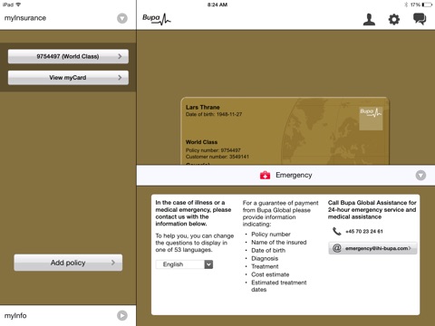 Bupa Global Travel myCard HD screenshot 4