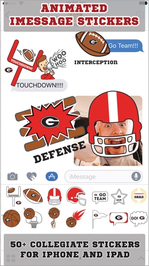 Georgia Bulldogs Animated+Stickers for iMessage(圖1)-速報App