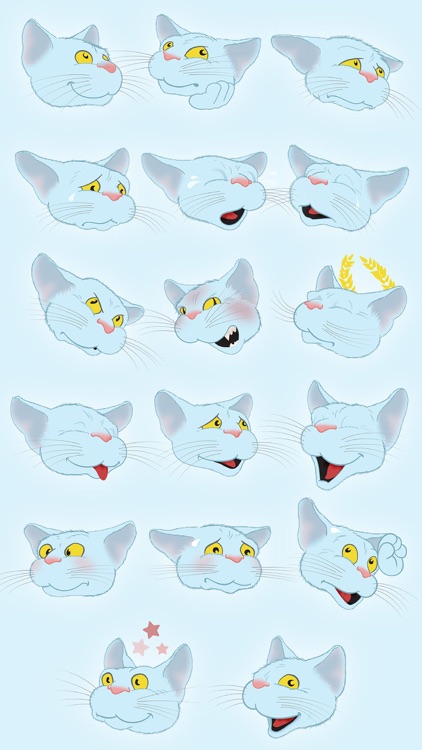 Blue Cat emoji screenshot-3