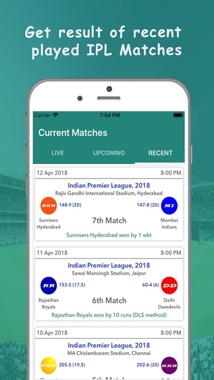 IPL 2018 - Live score