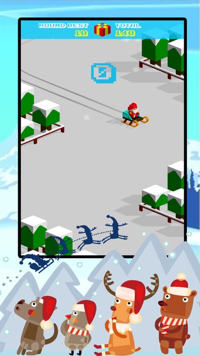 滑雪大冒险·像素版:圣诞老人雪地跑酷游戏 screenshot 2