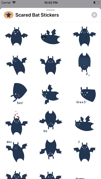 Scared Bat Stickers