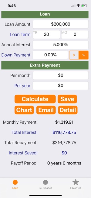 Refinance - Loan Calc Tracker