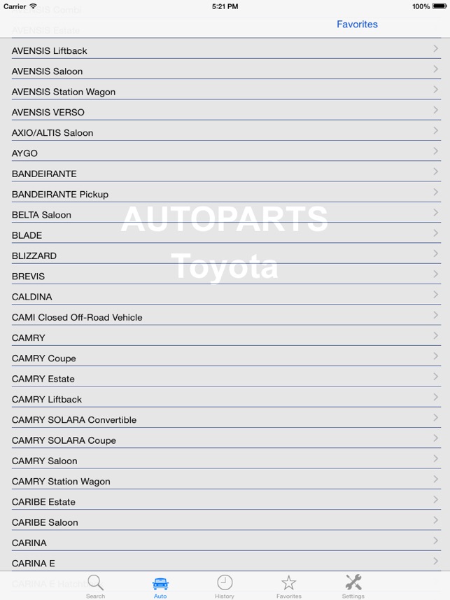 Autoparts for Toyota