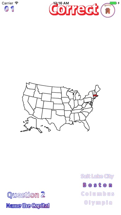 BlankUSMap-Find US States Quiz screenshot 2