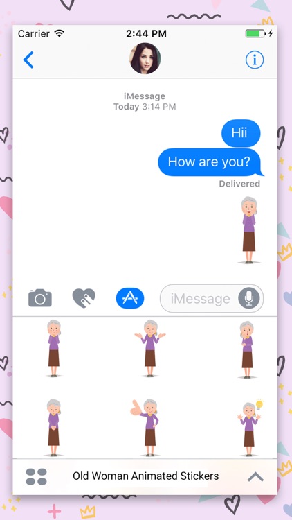 Old woman : Animated Stickers