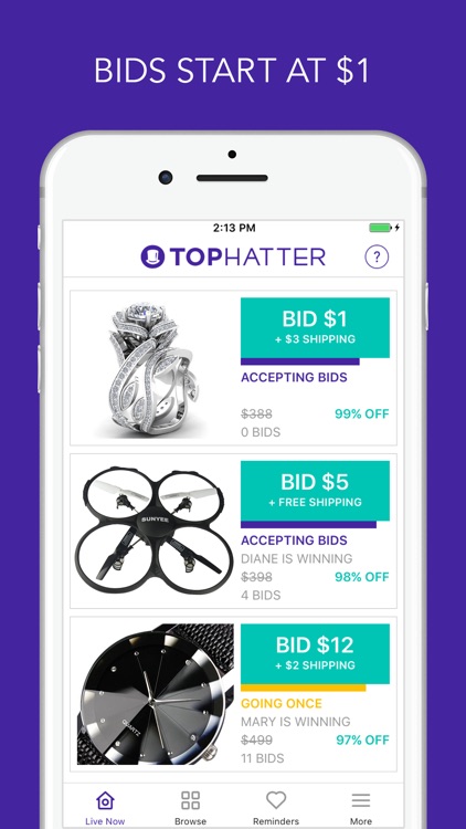 Tophatter - 90 Second Auctions