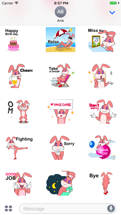 Animated Pink Bunny Sticker screenshot 4