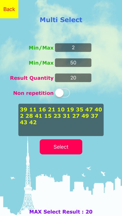 random numbers : lottery results generator app