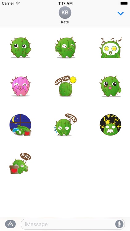 Adorable Cactus Emoji Stickers Pack