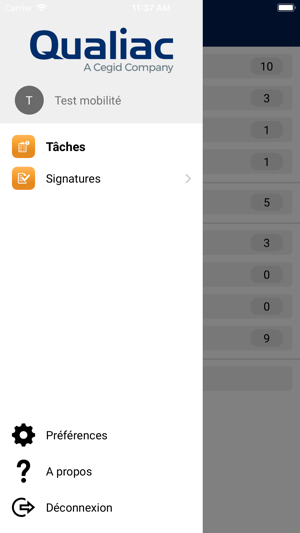 Qualiac Tâches & Notifications