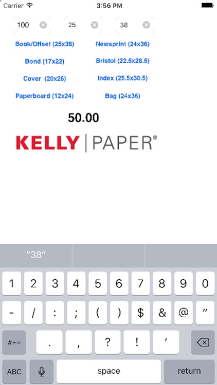 Kelly Paper M-Weight to Basis Weight Calculator