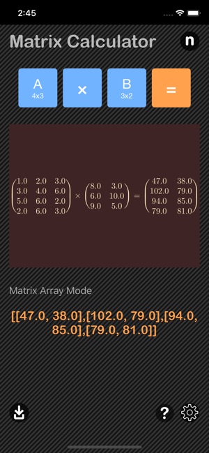 Matrix Calculator Nitrio(圖6)-速報App