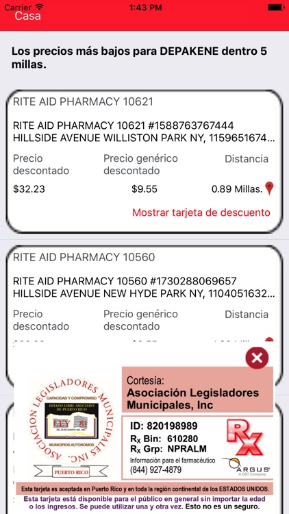 Rx Legisladores Tarjeta