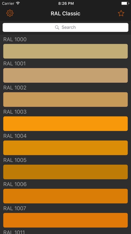 RAL Colours. Color palette