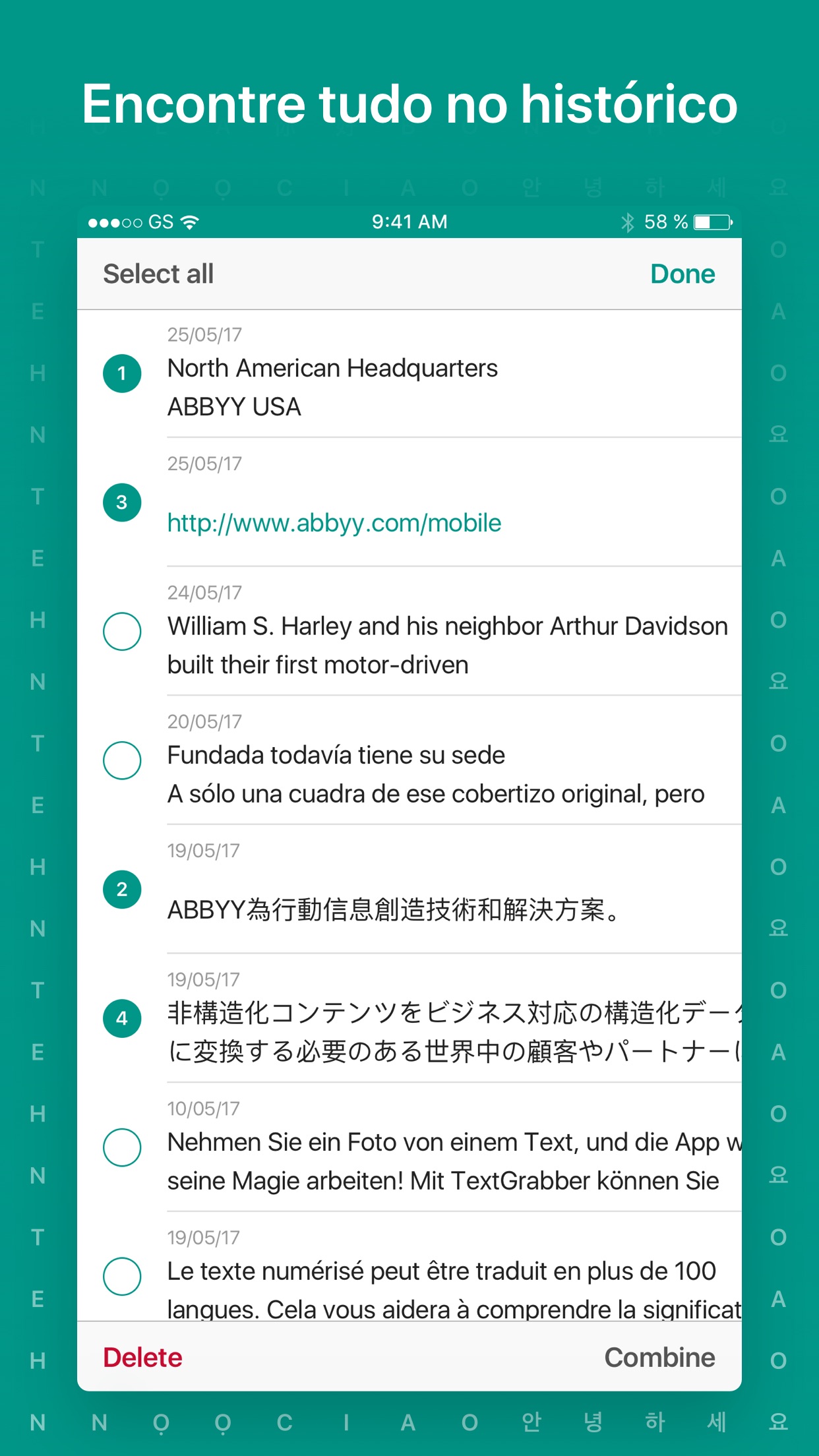 Screenshot do app TextGrabber 6 – Real-Time OCR