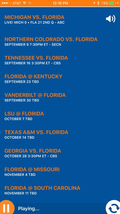 Florida Football Live - Radio, Scores & Schedules