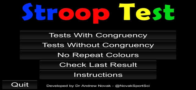 Stroop Test for Research