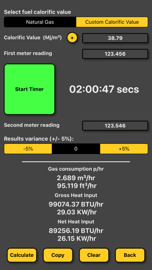 Gas Rate Heat Input Calculator