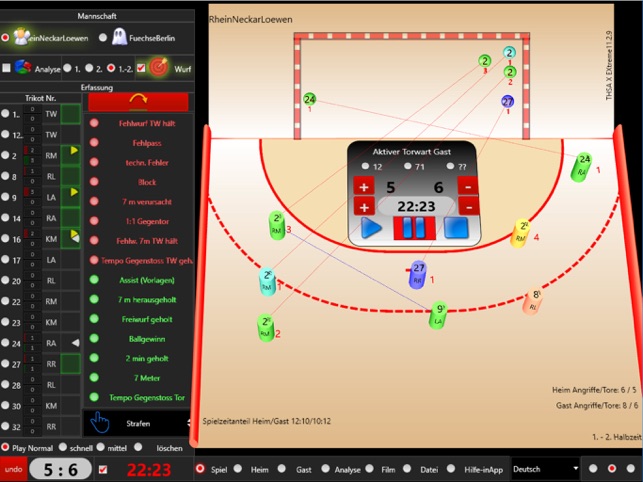 THSAX Handball Spiel Statistik