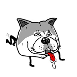 Funny Stick Dog Emoji Sticker