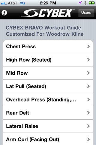Cybex Bravo Workout Guide screenshot 2
