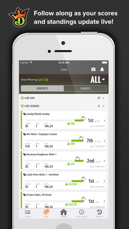 DraftKings: Daily Fantasy Football, Baseball, Golf screenshot-4