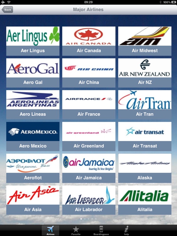 Airline Flight Check-In for the iPad