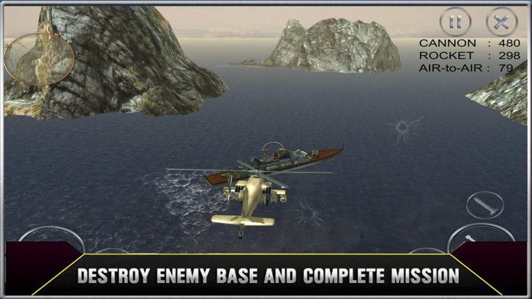 Gunship Helicopter Flying Miss