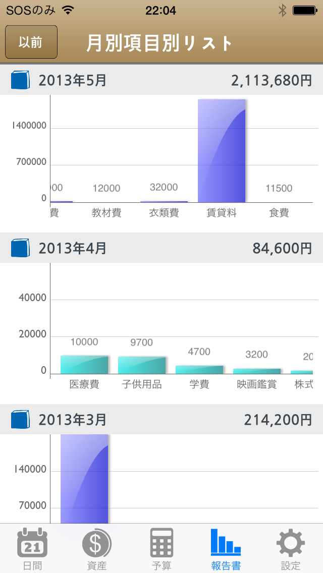 ゴールド家計簿 2 Pro screenshot1