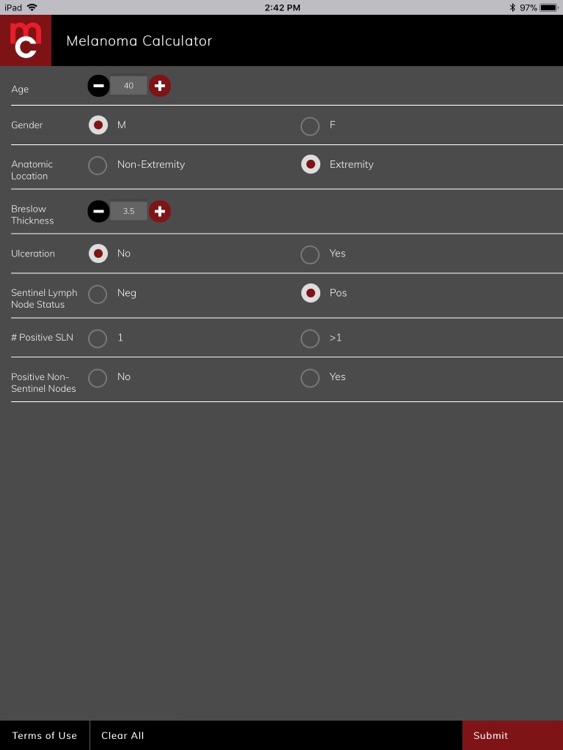 Melanoma Calculator for iPad