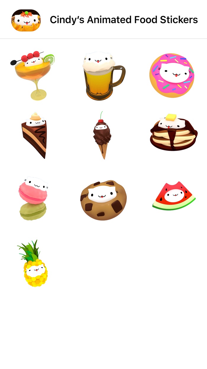 Cindys Animated Food Stickers