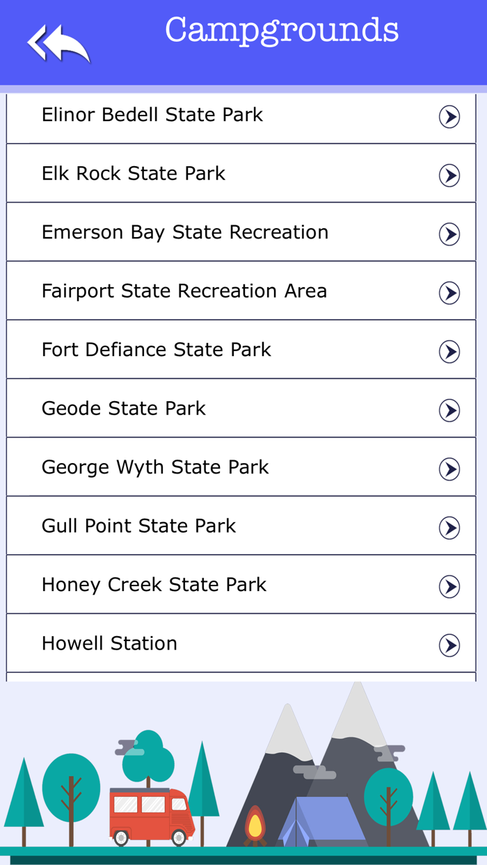 Iowa Camping  State Parks