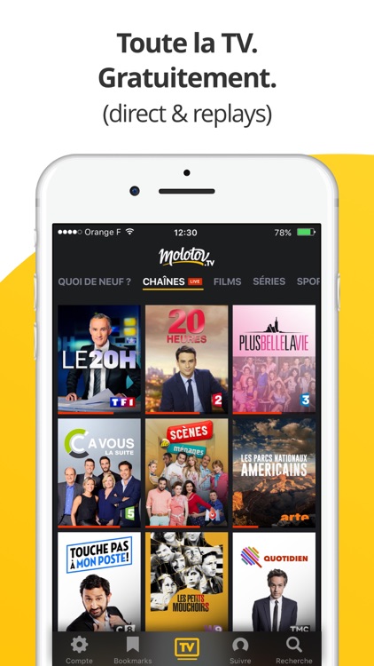 Molotov : TV en direct, replay TV, et plus