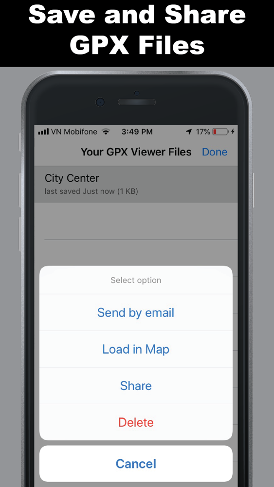 scarica file gpx su iphone