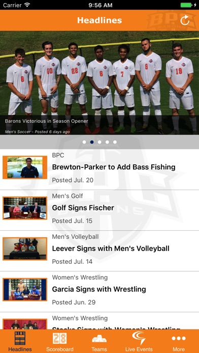 Brewton-Parker Athletics screenshot 2