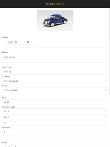 Model Inventory - náhled