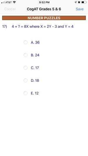 CogAT Grades 5 & 6(圖7)-速報App