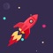 Swipe your finger to guide a rocket, beware of red and blue meteorite