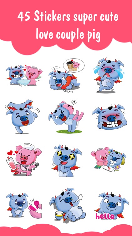 Love Couple Pig Cute Sticker